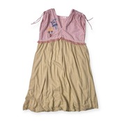 リネン混 Ne-net ネネット チェック 刺繍 デザイン ノースリーブ ワンピース 2/マルチ レディース エイ・ネット