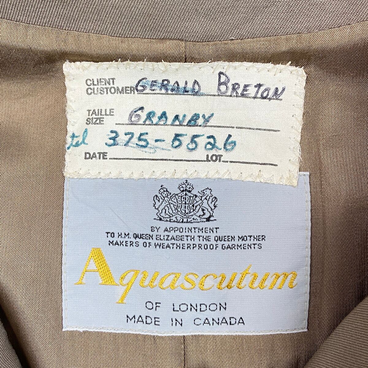 80年代 カナダ製 Aquascutum アクアスキュータム シングルトレンチ