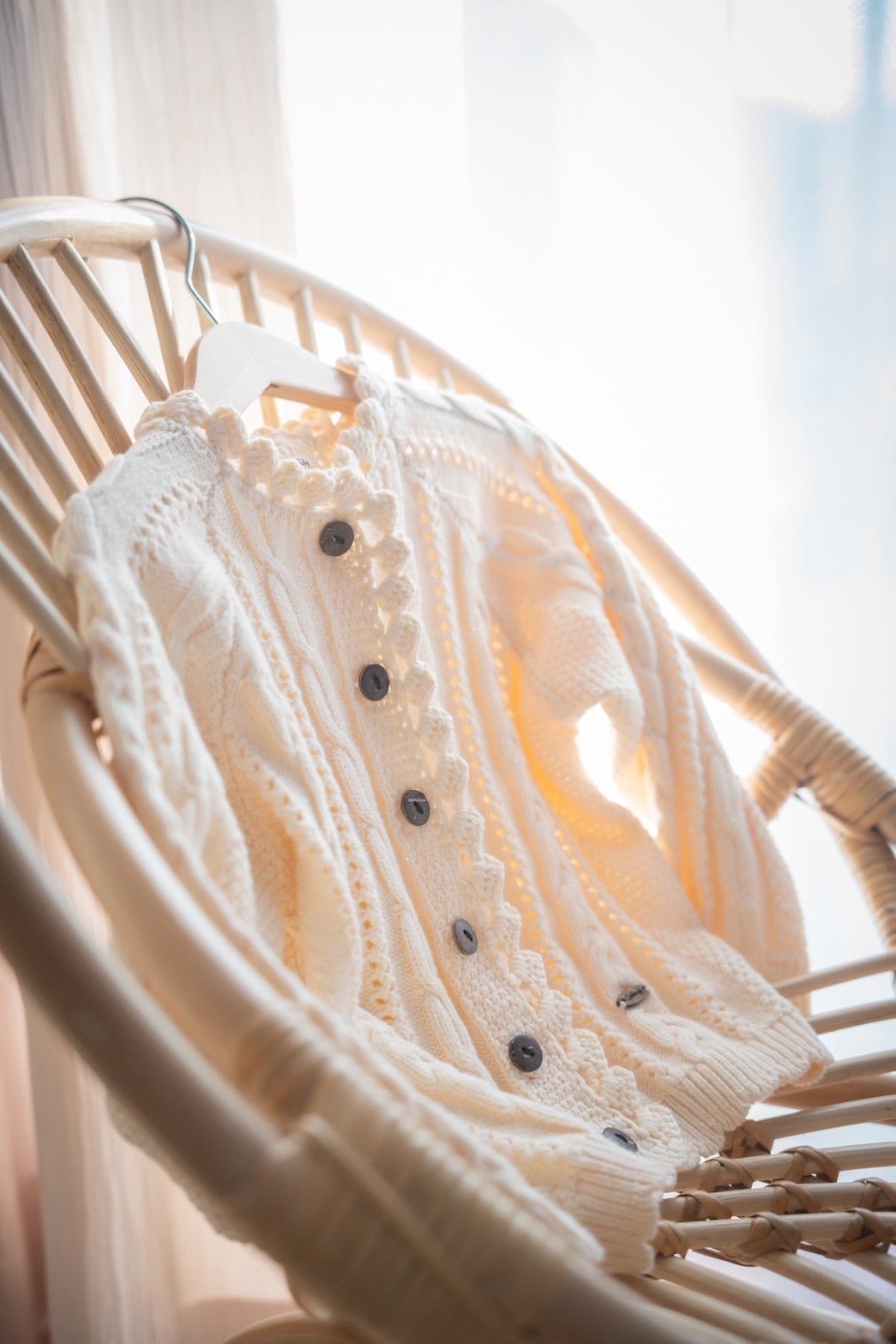 no.182 frill cable knit cardigan