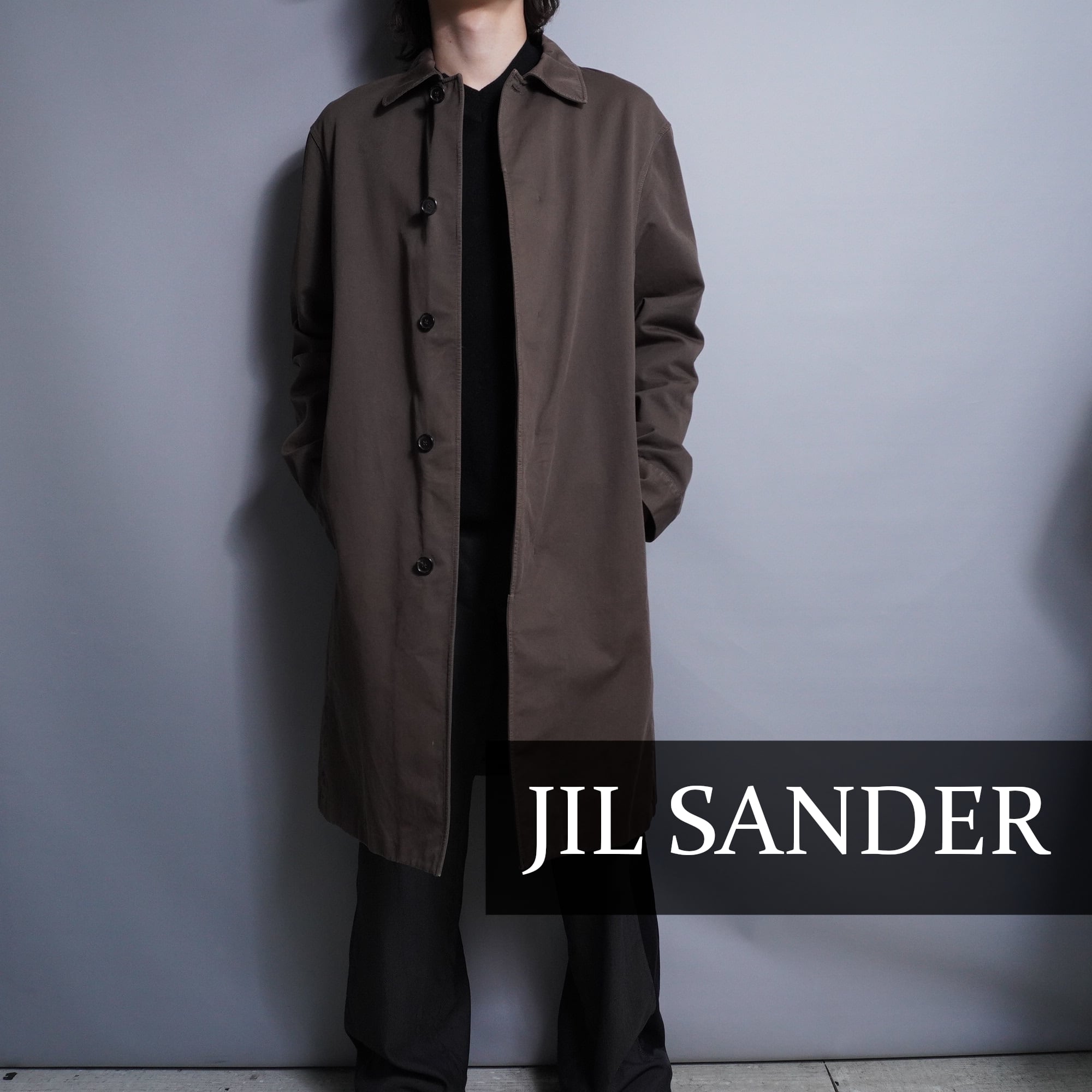 JIL SANDER】ジルサンダー コットンギャバ ステンカラーコート 