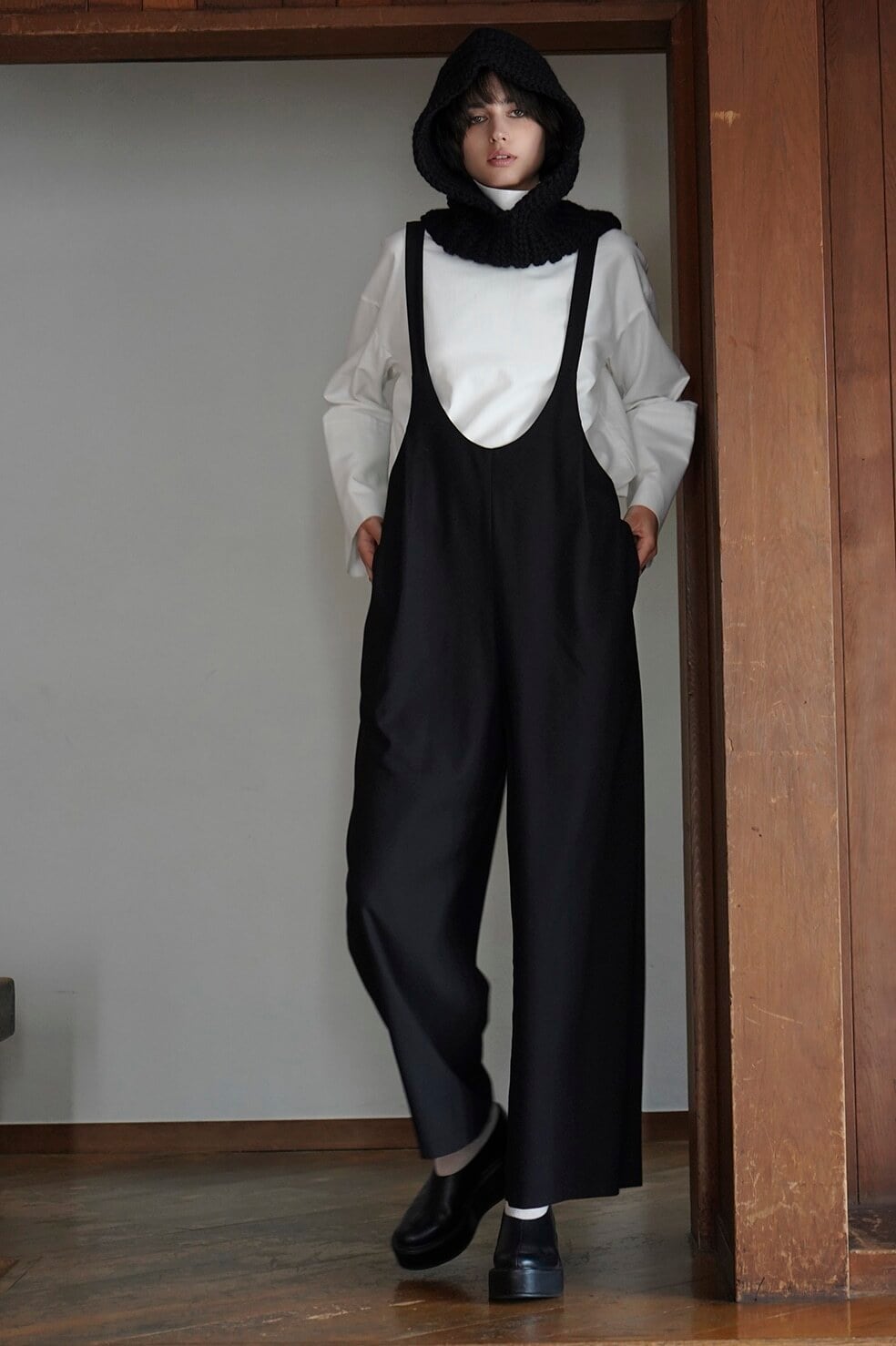 CLANE(クラネ) U NECK TUCK SALOPETTE PANTS | サウスオレンジ|メンズ
