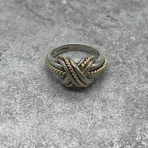 【希少】ティファニー TIFFANY シグネチャークロスリング 10号 コンビ