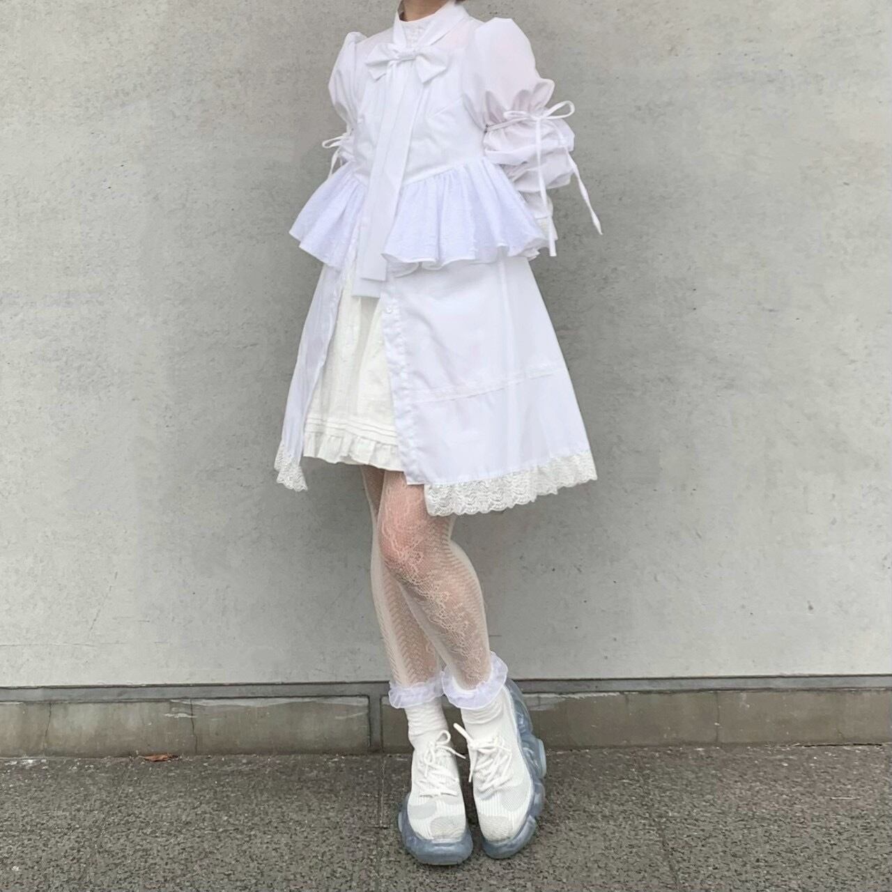 miho12gram] ミ ホ - 裾レースリボンフリルミニワンピース