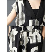 抽象柄 ノースリーブ ジャンプスーツ  30163