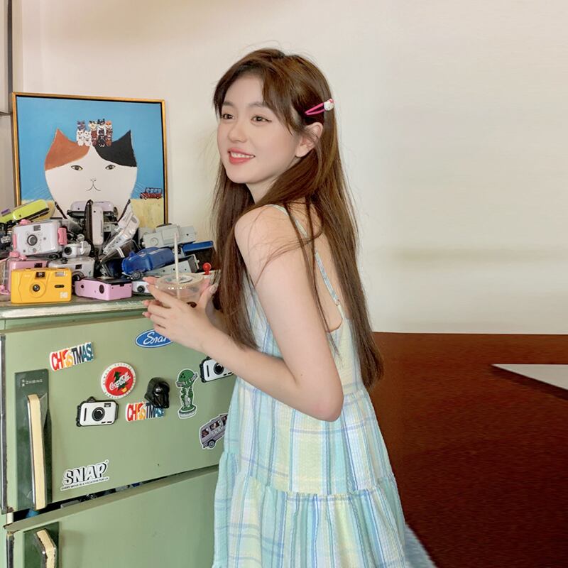 格子柄ドレス サマースカート 大人ガーリー スウィート キュート カジュアル 夏物 スーパーモール60699794136