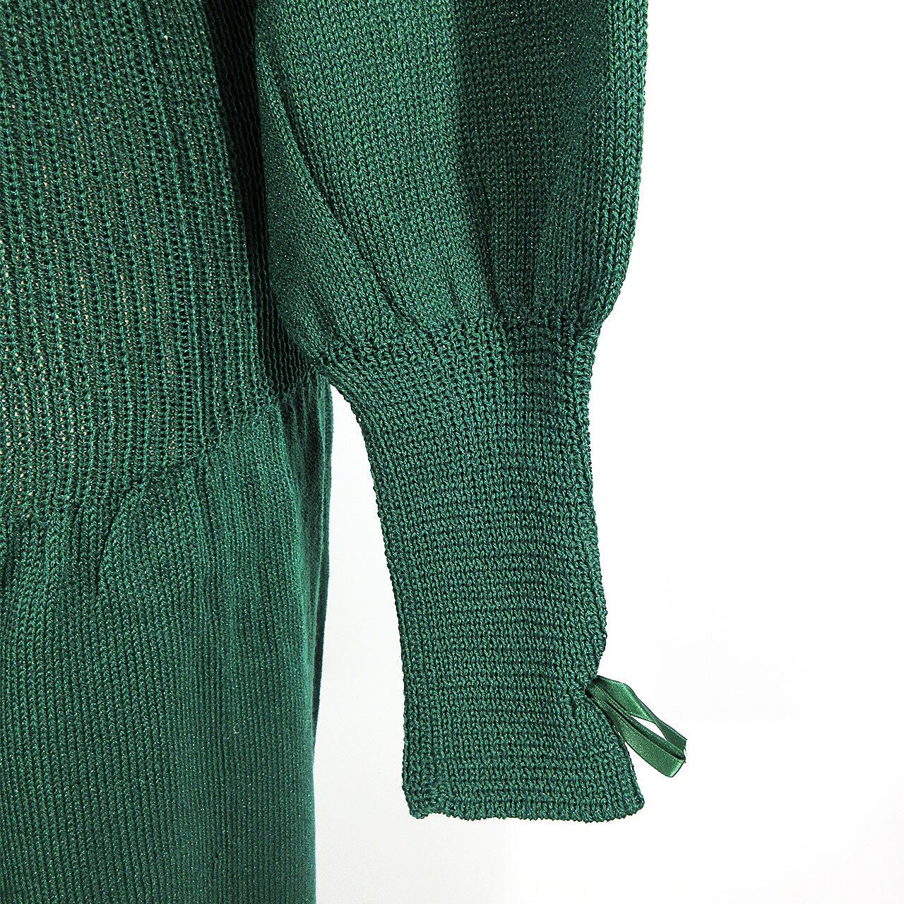 625 dark green ribbon tops / ダークグリーン リボン トップス