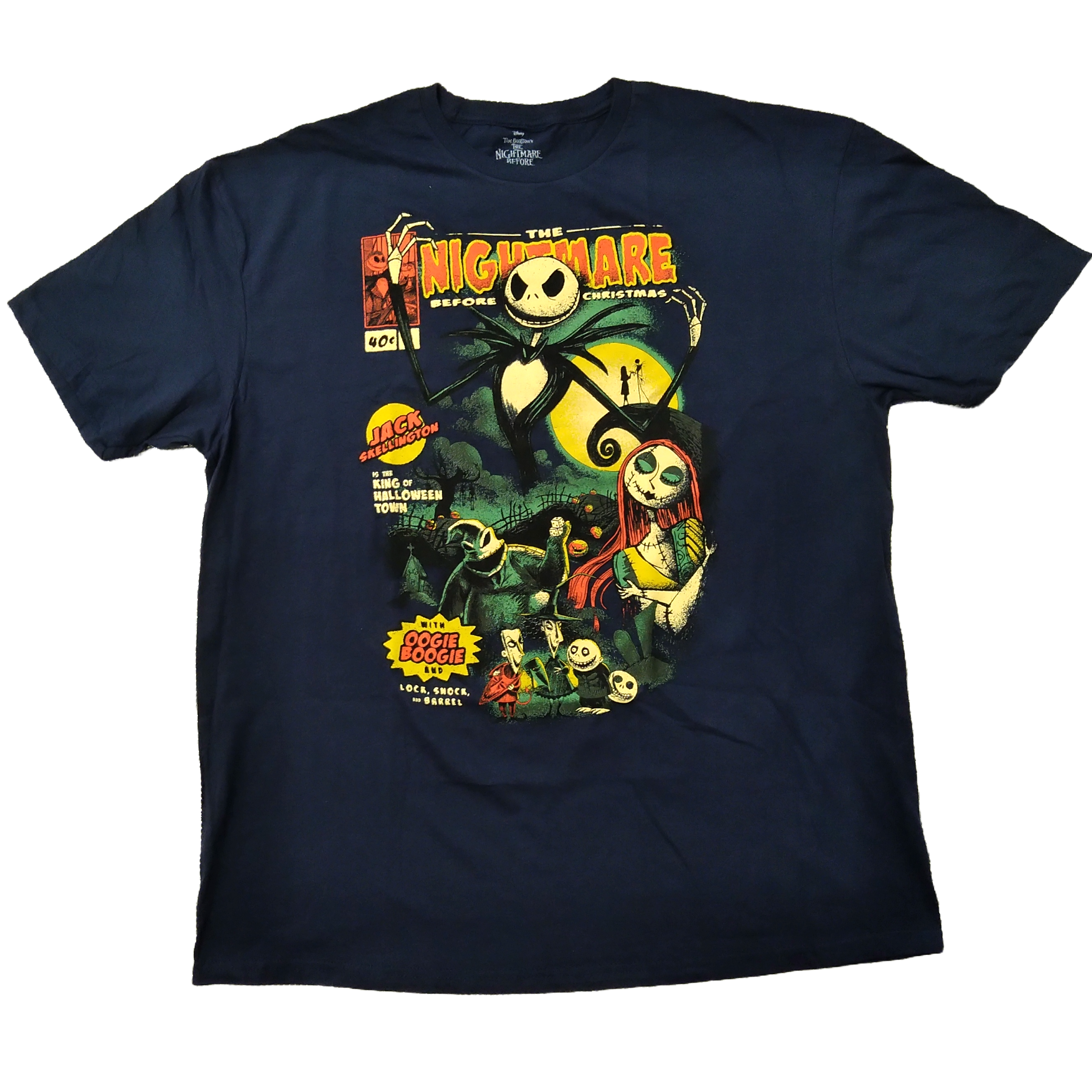 ナイトメア・ビフォア・クリスマス Tシャツ 黒 ムービーT ナイトメア・ビフォア・クリスマス Tシャツ XL ダークネイビー