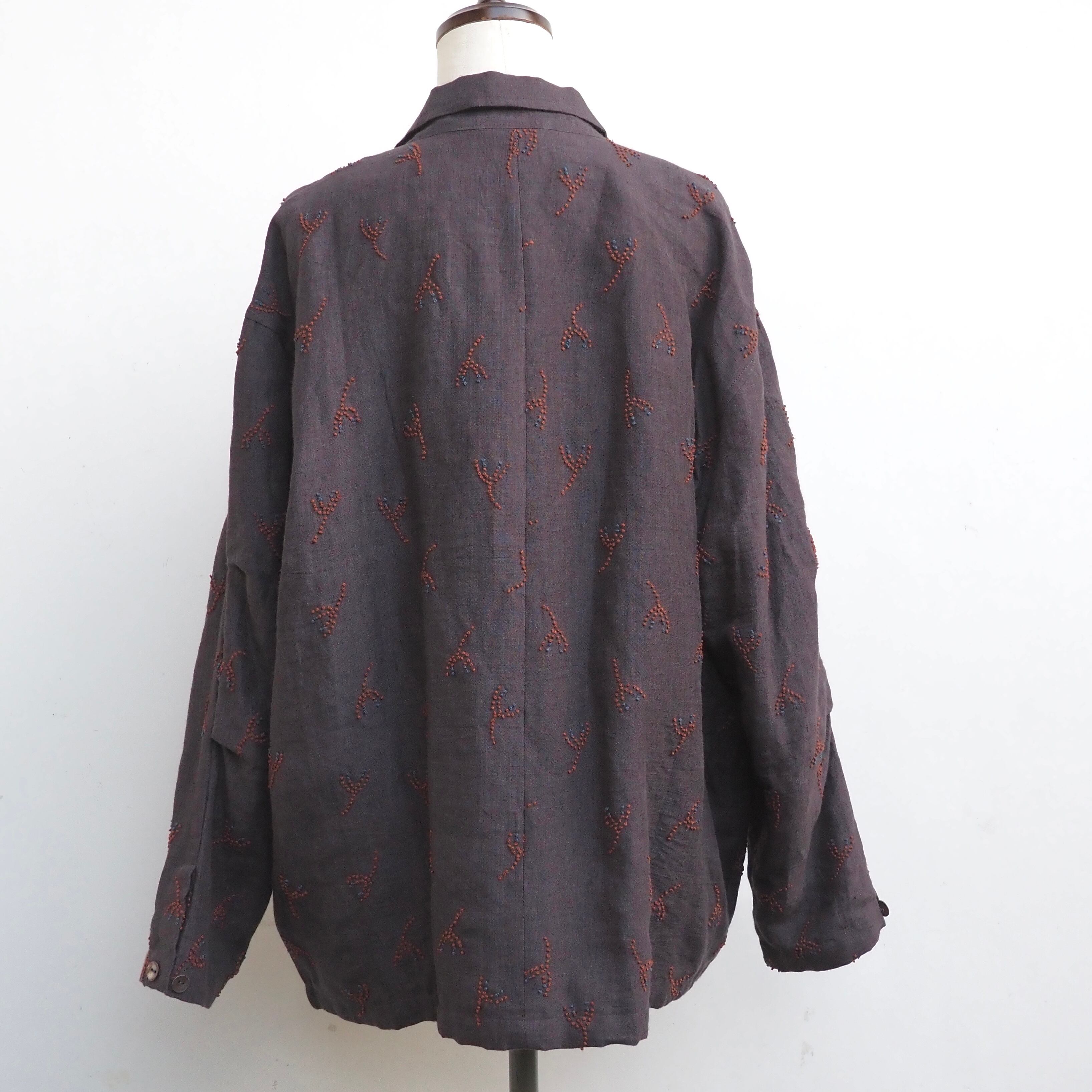 BUNON/Linen Over Jacket /オーバージャケット(black・ecru)