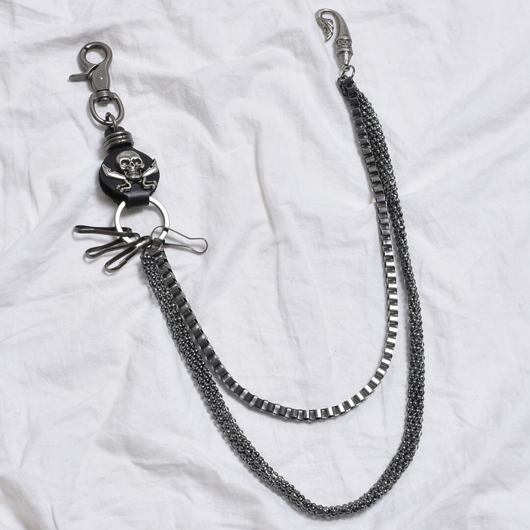 Skull Sword カラビナ2連ウォレットチェーン | VOLCAN&APHRODITE