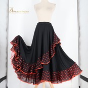 フラメンコ 衣装 prima boutique プリマブティック ファルダ スカート ブラック系 レッド系 黒 赤 水玉 ドット ボランテ フリル ダンス パーティ 発表会 レース レッスン 練習 レディース かわいい 大人 可愛い 舞台衣装 おしゃれ コスチューム