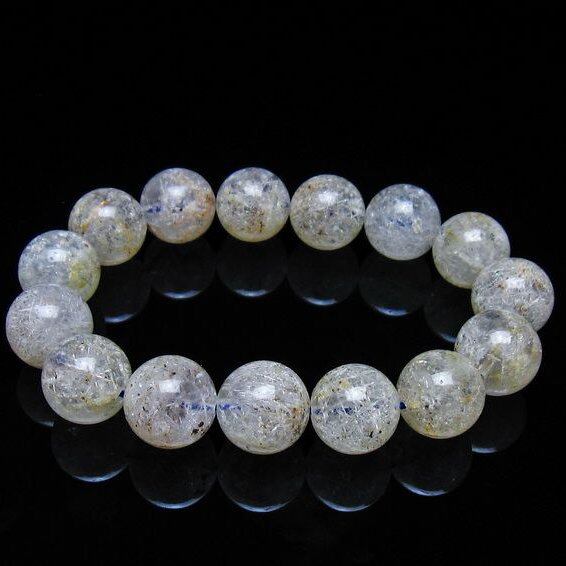 ホワイトガーデンファントムクォーツ ブレスレット 14mm 一点物 メール便可 [M便 1/10] 111-42498