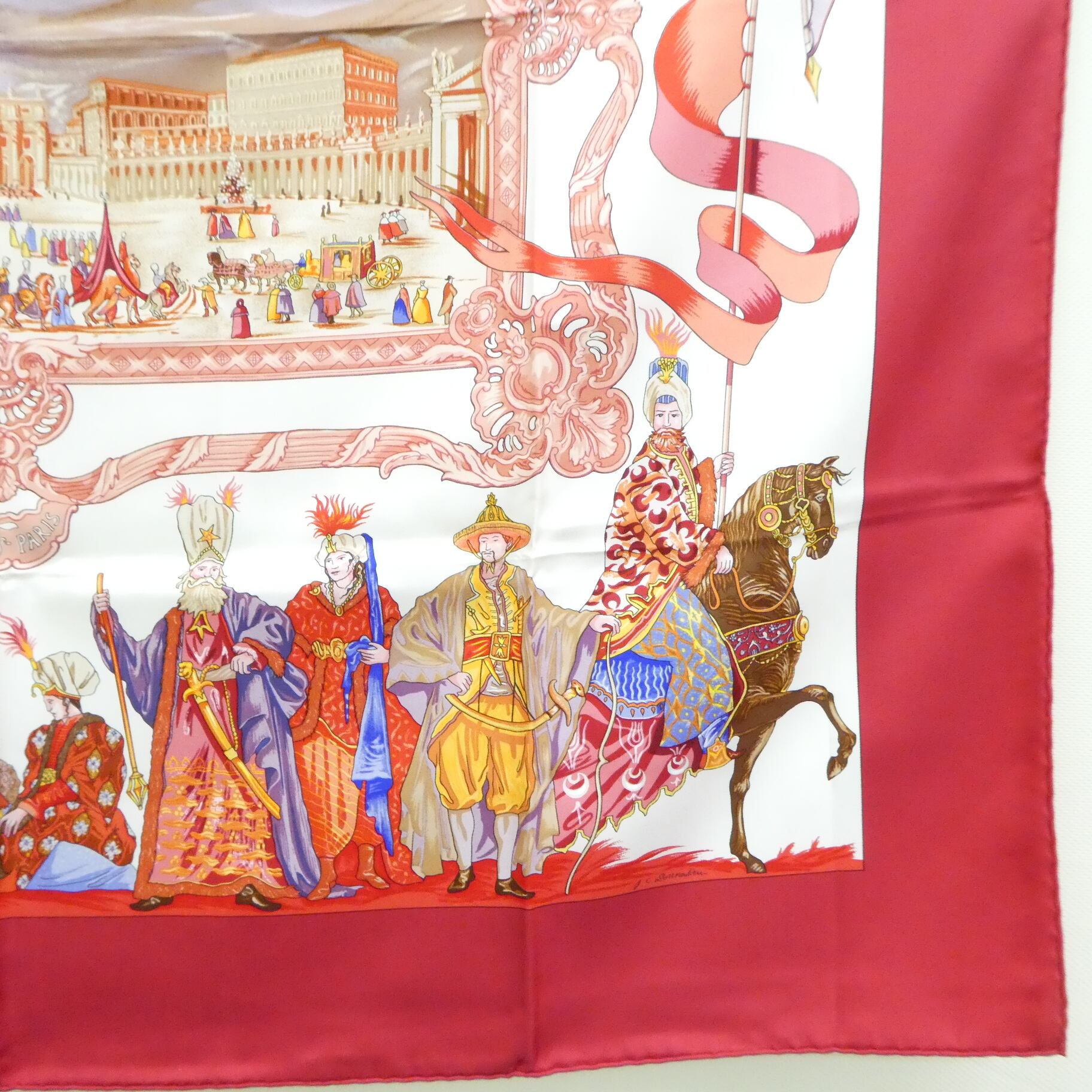 美品 HERMES エルメス カレ90 TURQVERIES EN L'HONNEUR DE MHT 1748