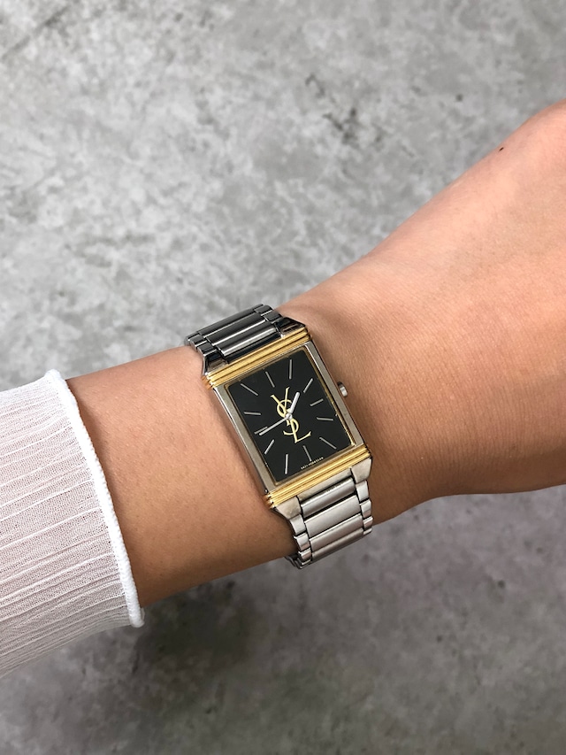 Yves Saint Laurent イヴ・サンローラン 腕時計 シルバー×ゴールド YSL 5421-H04724 スクエア ステンレススチール クォーツ vintage ヴィンテージ オールド syzsmm