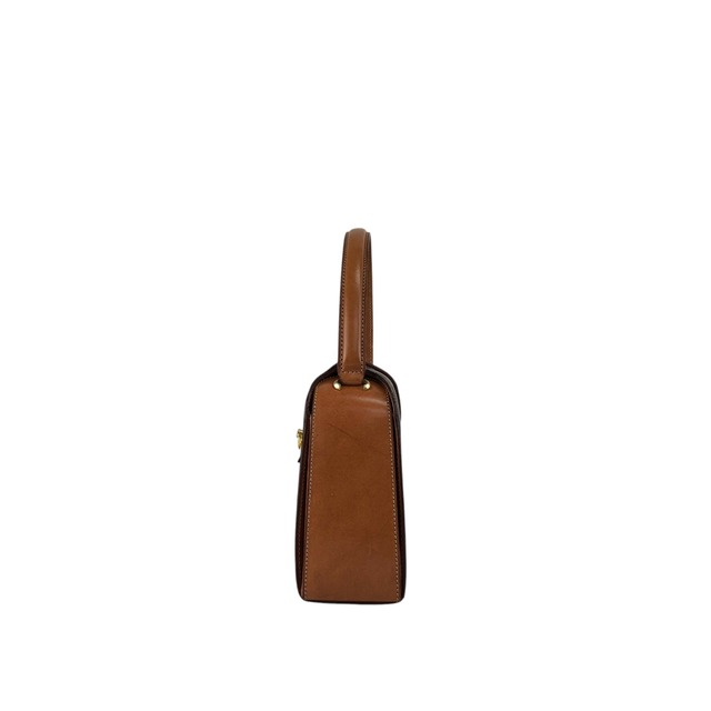 CELINE セリーヌ ハンドバッグ ブラウン マカダム ガンチーニ PVC レザー vintage ヴィンテージ オールド hjb52j