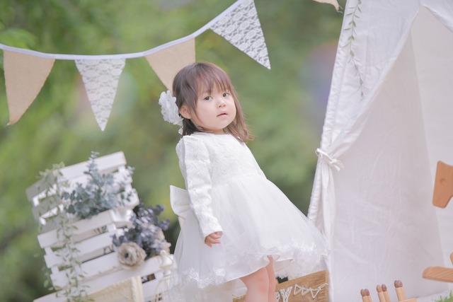 ベビーホワイトドレス フォーマル ワンピース