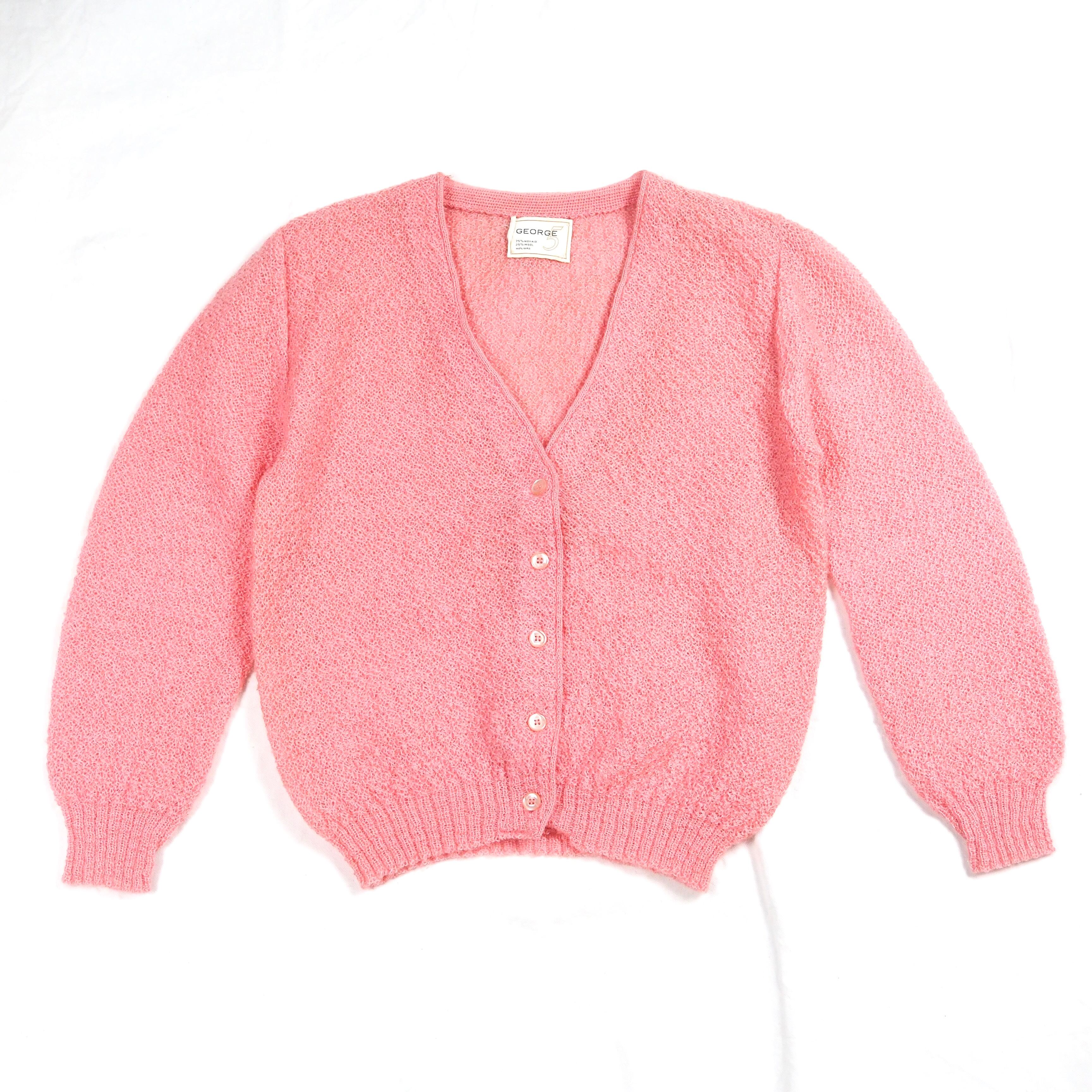 60's GEORGE mohair knit cardigan women's /Pink