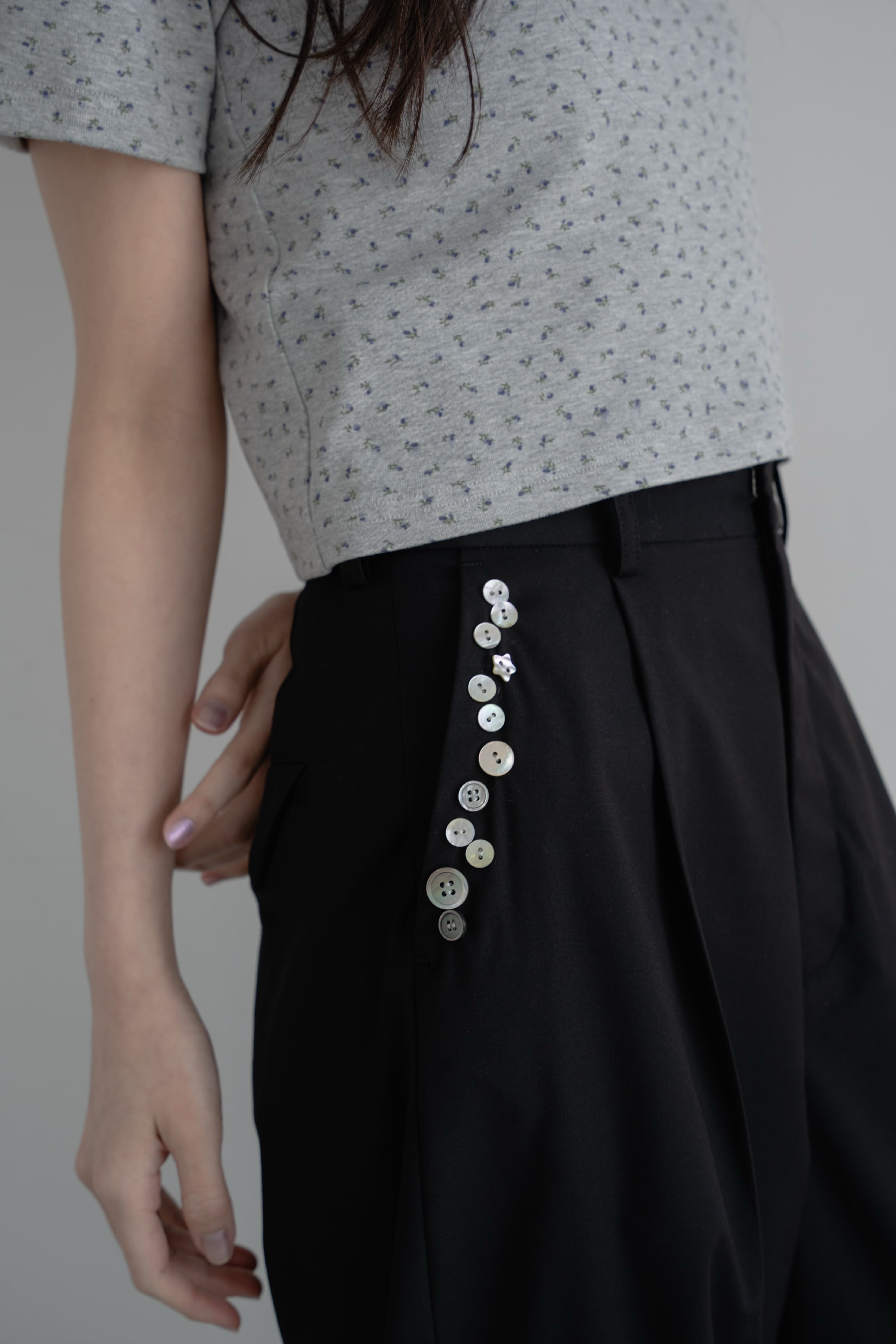shell button slacks pants | philme