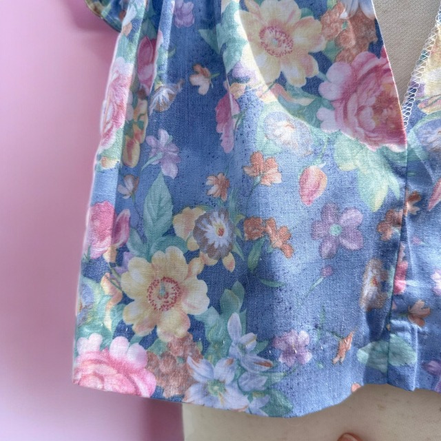 【BABY】vintage flower tunic tops size:0〜6month