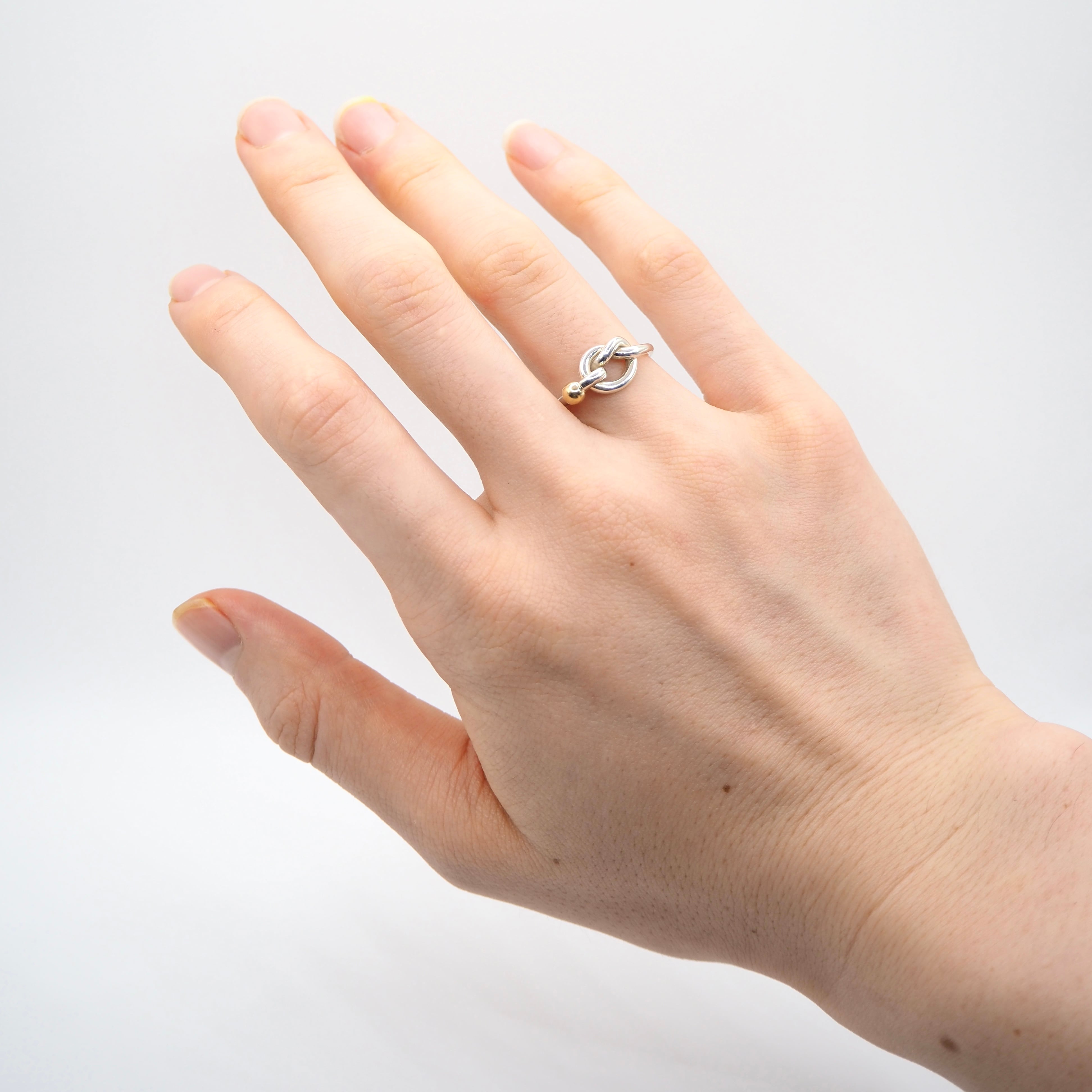Tiffany&Co. 約11.5号 ラブノット リング シルバー925 K18