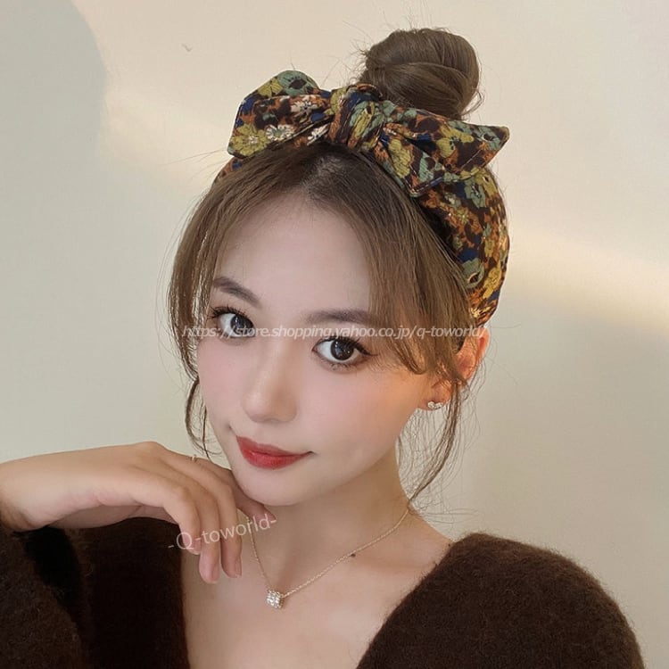 レディース ヘアアクセサリー ワイド ヘアバンド カチューシャ 幅広 ヘアアレンジ 髪飾り 女性用 韓国ファッション Q Toworld キュートワールド 子供服