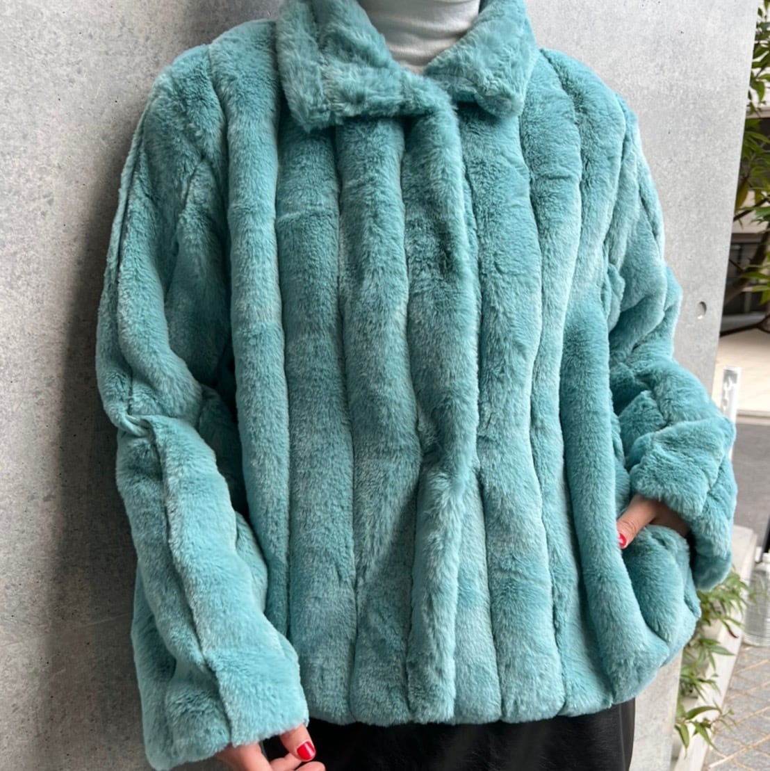 ステンカラーレトロフェイクファーコート_LN01551