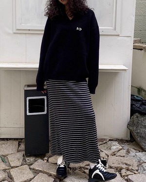 リブストライプタイトスカート A0552