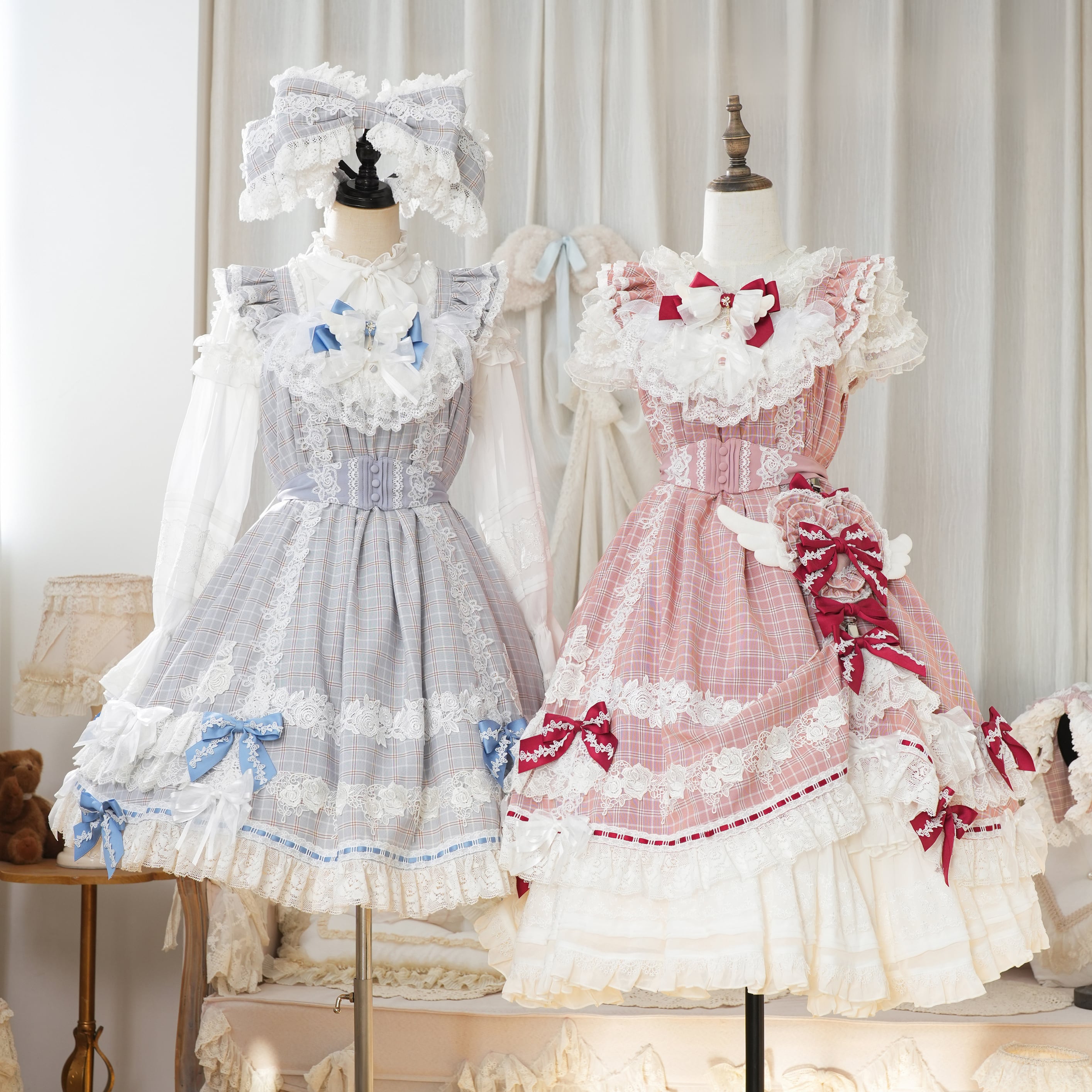 【極美品】エンジェルローズクロスリボンジャンパースカート Fashion Show】ミシェルコテージュ アンジュローズジャンパースカート