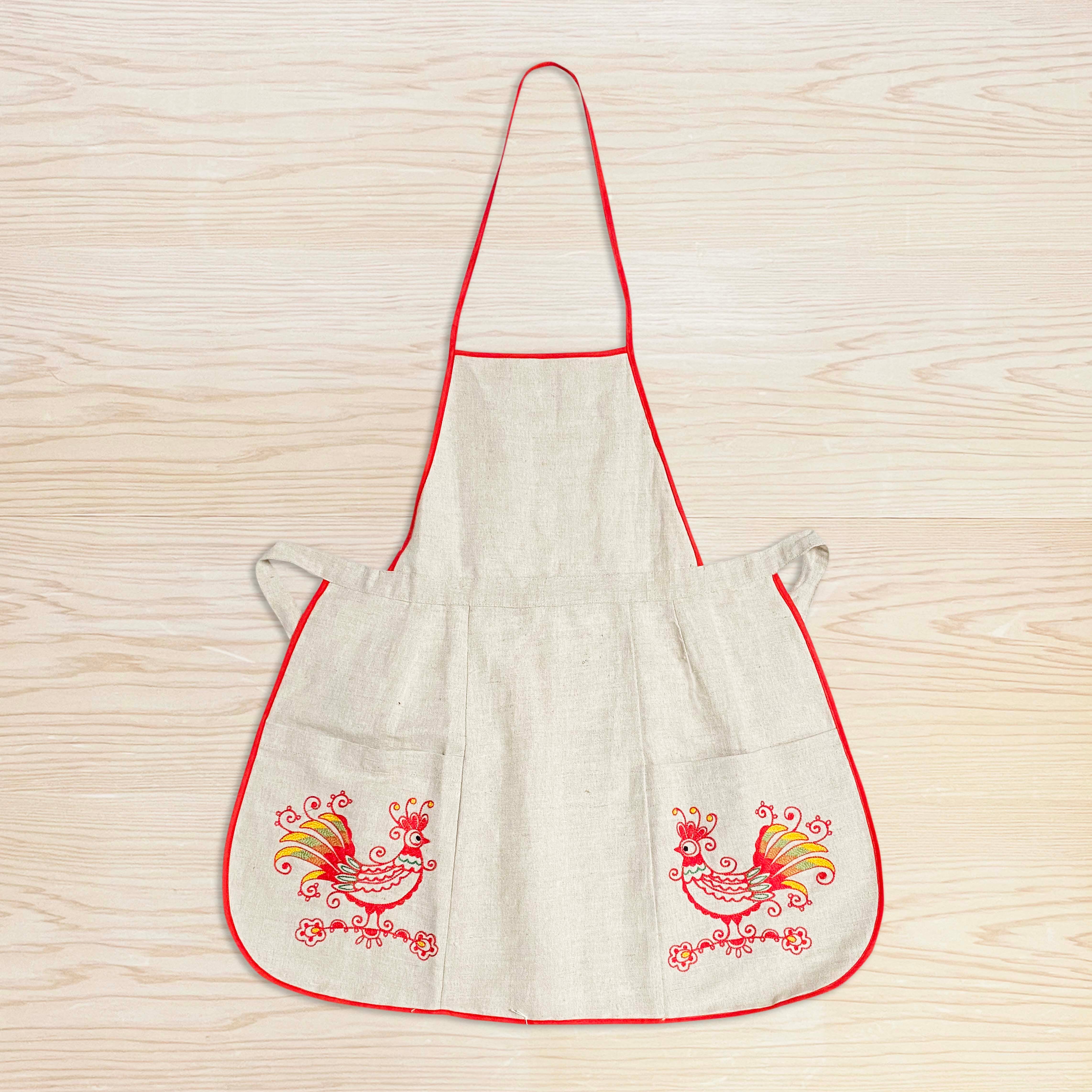 ロシアのキッチンセット（まな板・エプロン・ナプキンD）