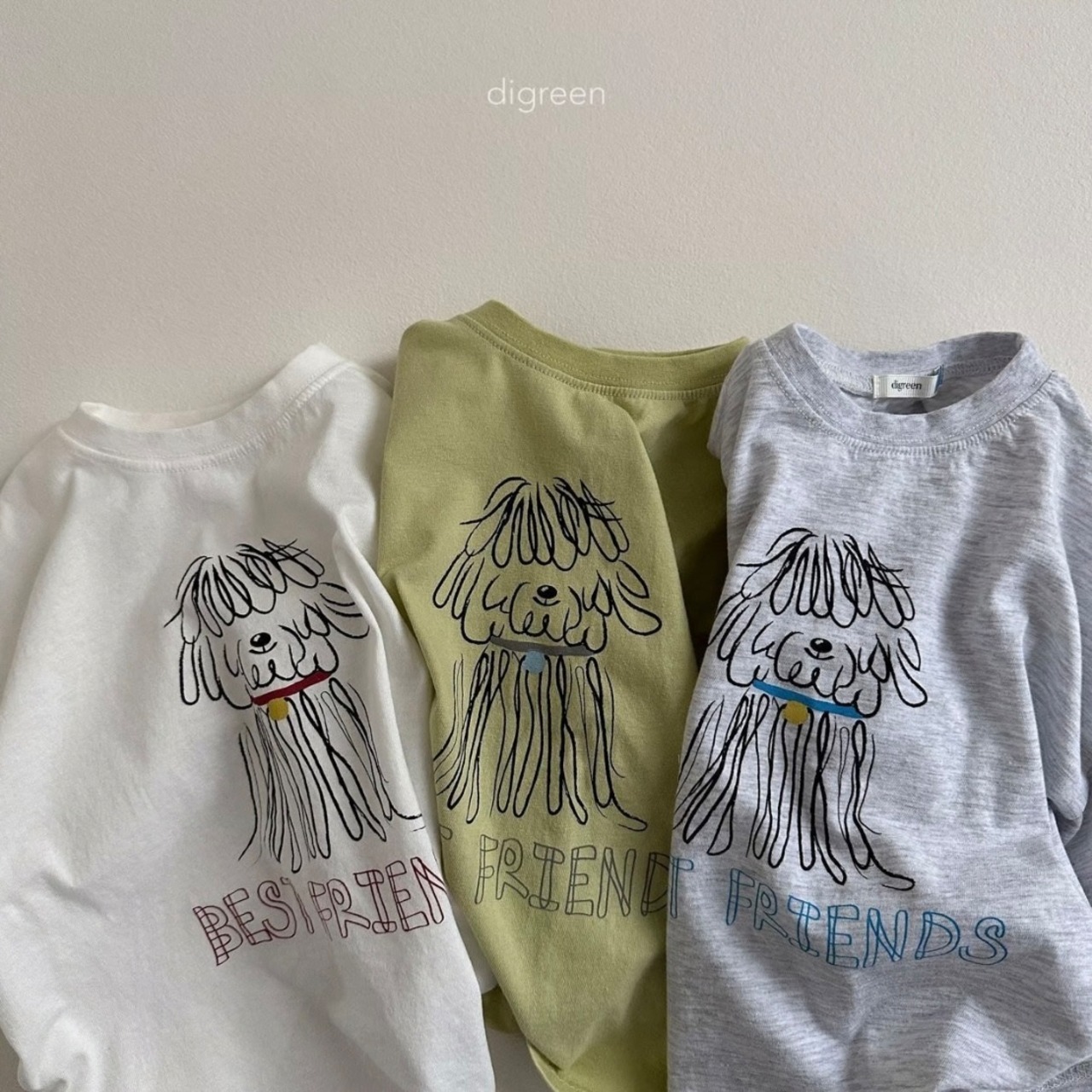 【Digreen ディグリーン】BEST FRIEND Tシャツ 85~120cm ホワイト 240516 - 10