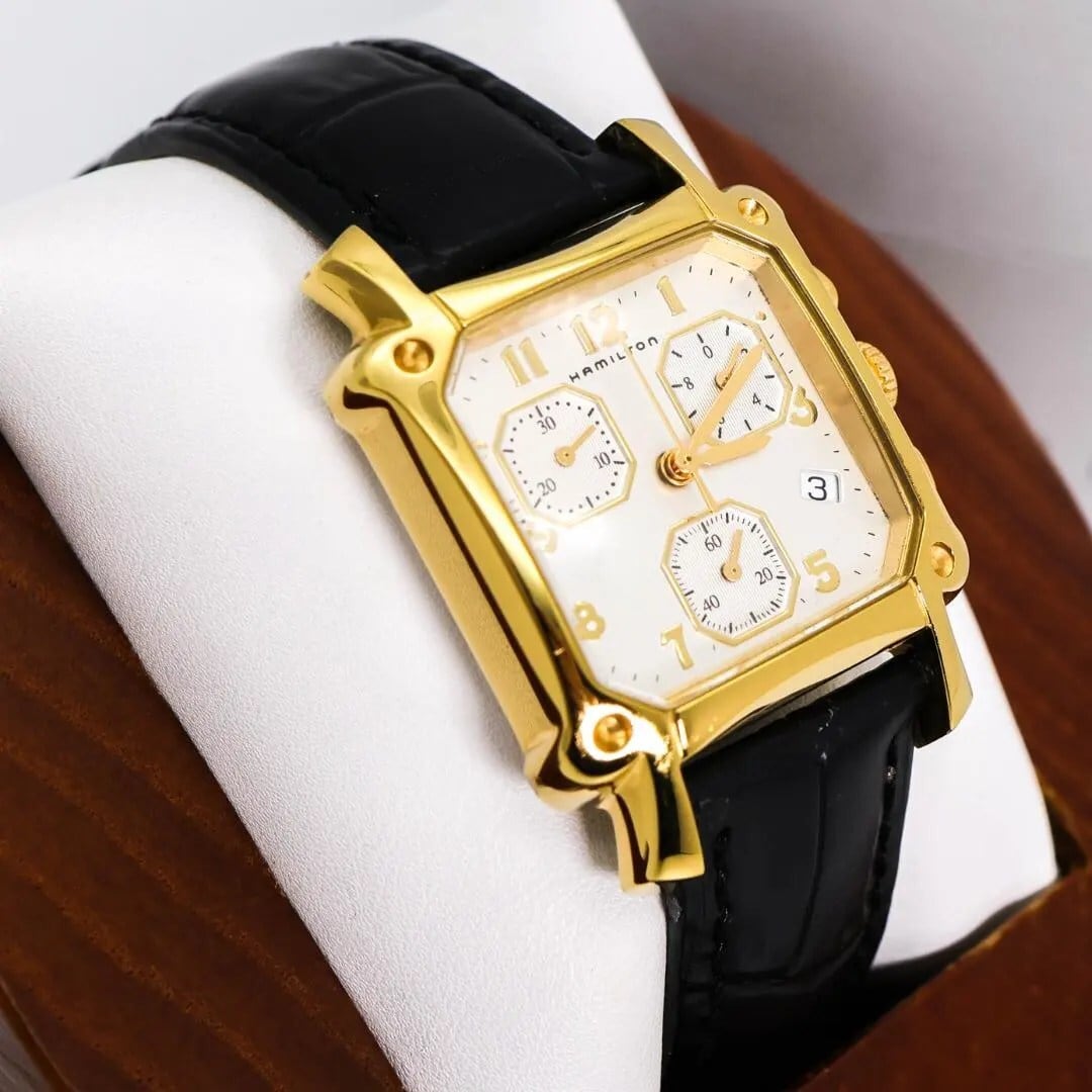 稼働 SEIKO 腕時計 ゴールド スクエア レザー 新品電池 レディース789