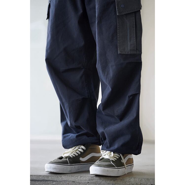 ★COLOR BLOCK MULTI-POCKET STRAIGHT PANTS　　　A0721