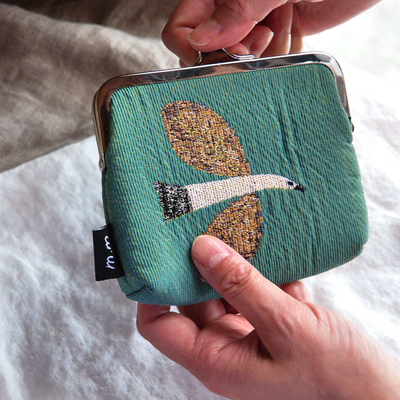 松尾ミユキ がま口財布（鳥） mini purse Bird GR | あひる商店|工務店