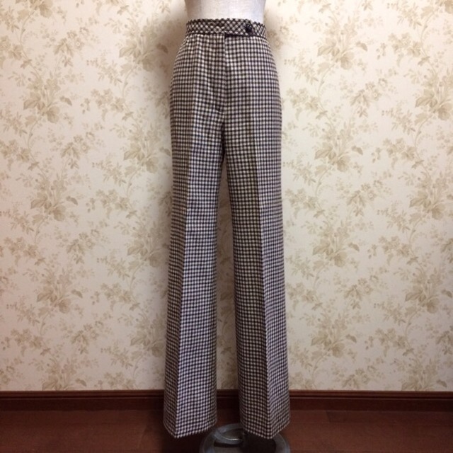 70s plaid check pants