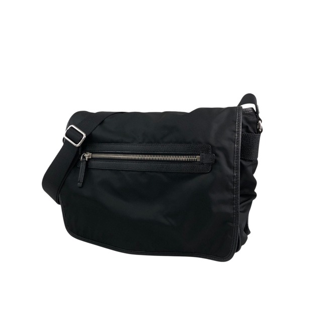 PRADA プラダ ショルダーバッグ ブラック トライアングルロゴ フロントバックル ナイロン レザー サフィアーノ メッセンジャーバッグ vintage ヴィンテージ オールド 2arab2