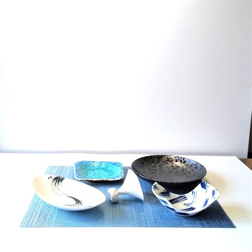 黒7寸皿 楕円皿五点セットの商品画像3