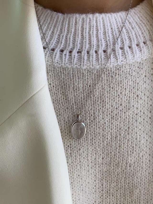 S925 Clear/Black stone necklace (N200)