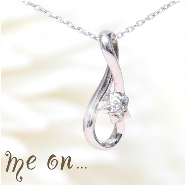 【me on...】K10ピンクゴールド・ダイヤモンド(0.1ct)・デザインネックレス 2