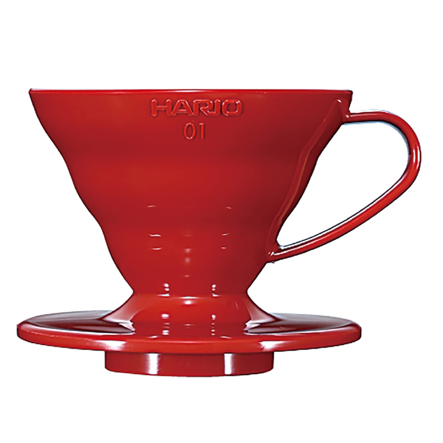 【在庫のみ】HARIO (ハリオ) V60 透過 コーヒードリッパー 01 レッド コーヒードリップ 1~2杯用 VDR-01-R