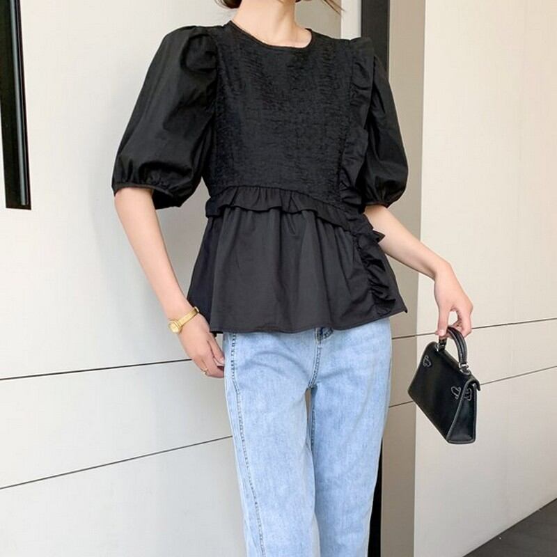 splicing shirt tops《2color》