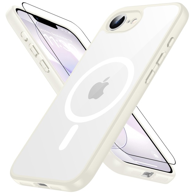 iPhone 17e/16e 用 ケース ベージュ【 MagSafe対応・米軍規格】ガラスフイルム付き いphone17e/16e用 黄変·指紋防止