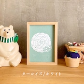 アートポスター 北欧 おしゃれ かわいい ポストカード イラスト 玄関 風水 白 龍 バラ 花 吊るす デザイン