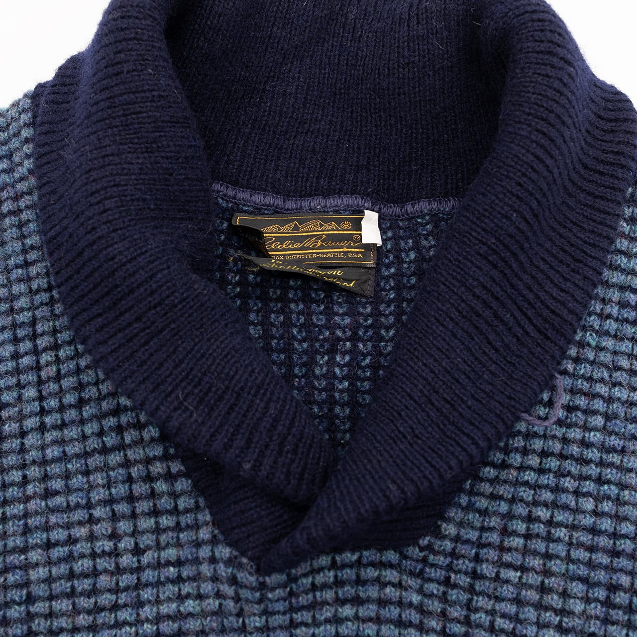 USED】80s Eddie Bauer Shawl Collar Knit Sweater エディーバウアー