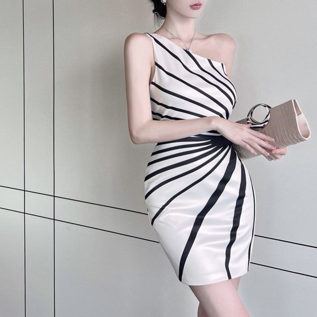 ワンショルダー タイトミニドレス 　L00290