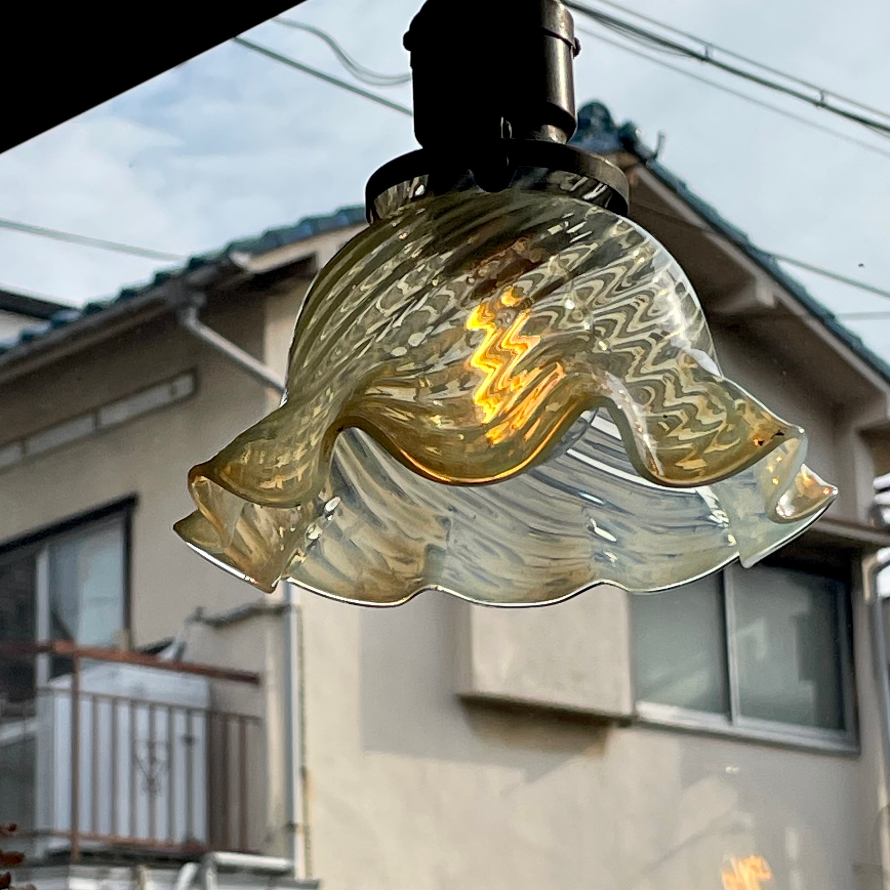 Antique Opalescent Glass Shade | oddment store /vintage・antique