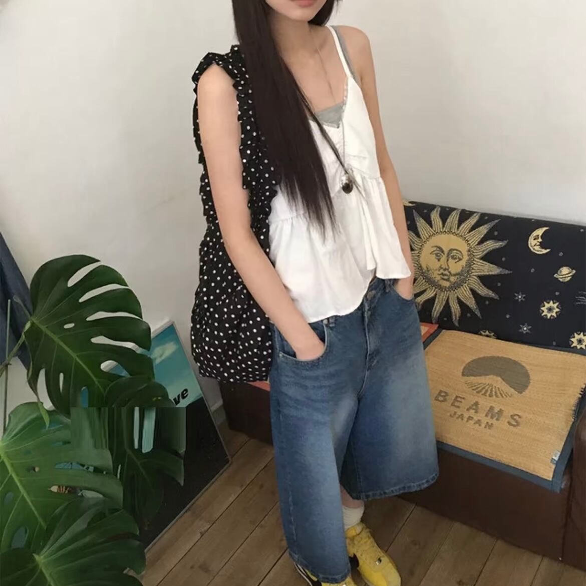 dot crescent moon bag