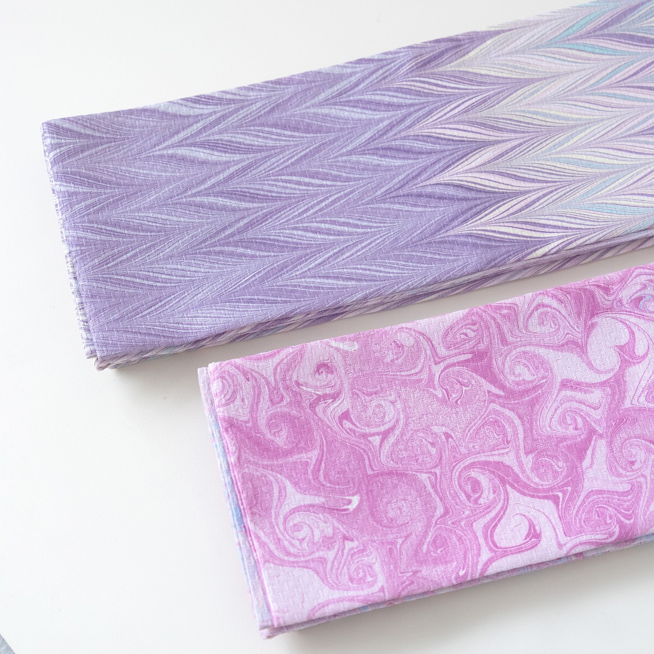 墨流し半幅帯［夢幻藤］矢羽柄