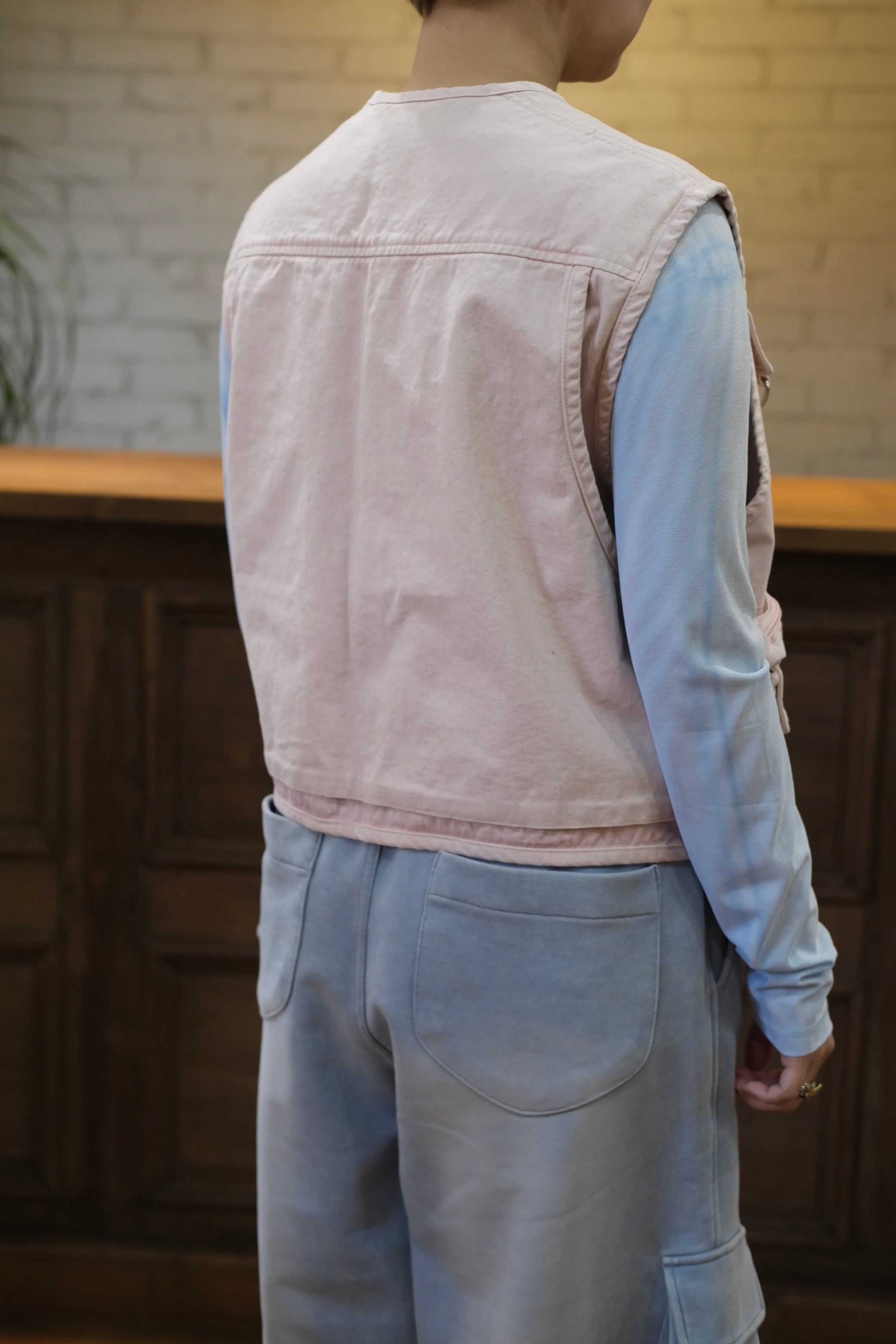 OPEN YY】APPLIQUE CARGO VEST - pink - | loop