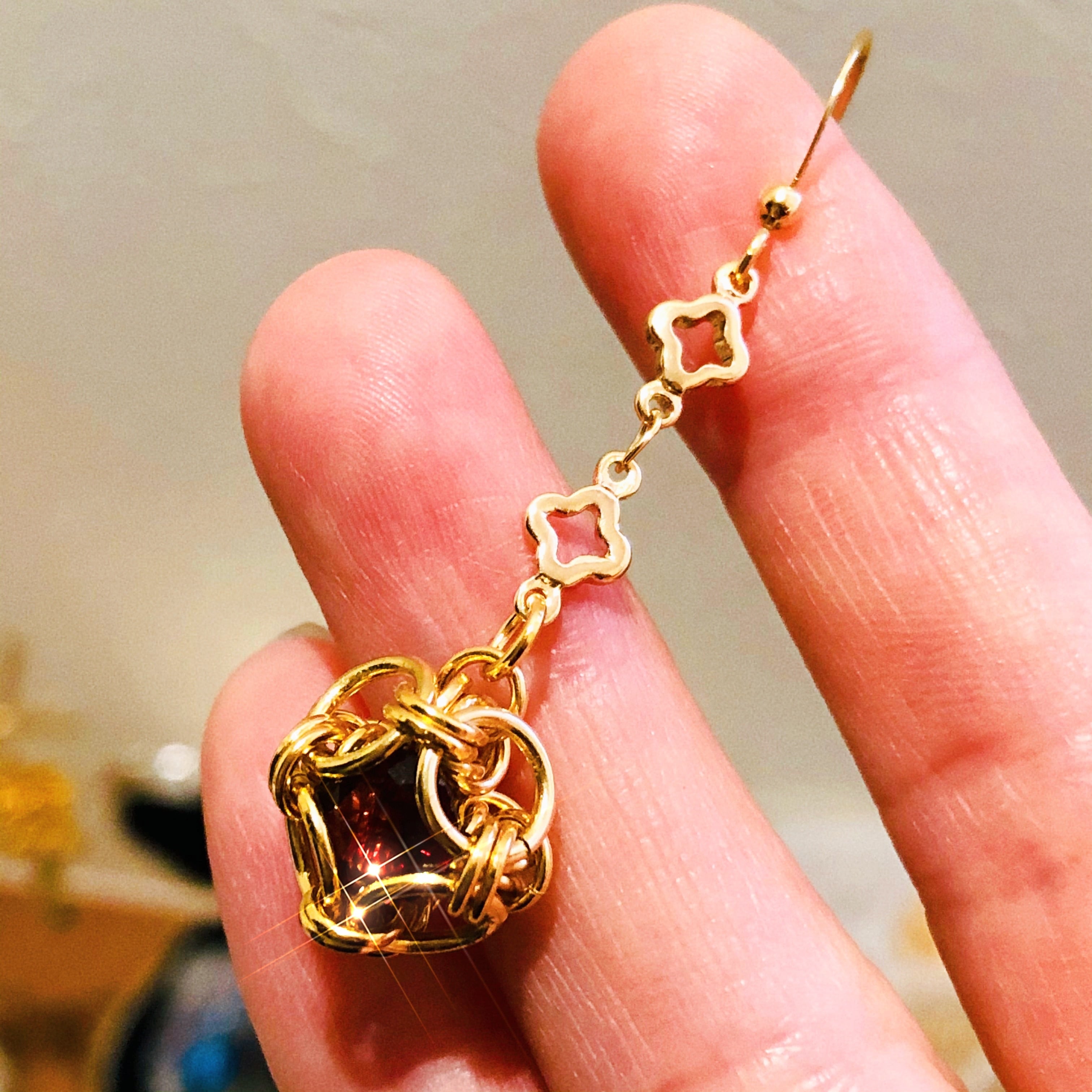 Inner power〜ロードライトガーネット〜14kgf＊フックピアス＊チェイン