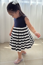 BORDER T-DRESS KIDS 1Y-6Y