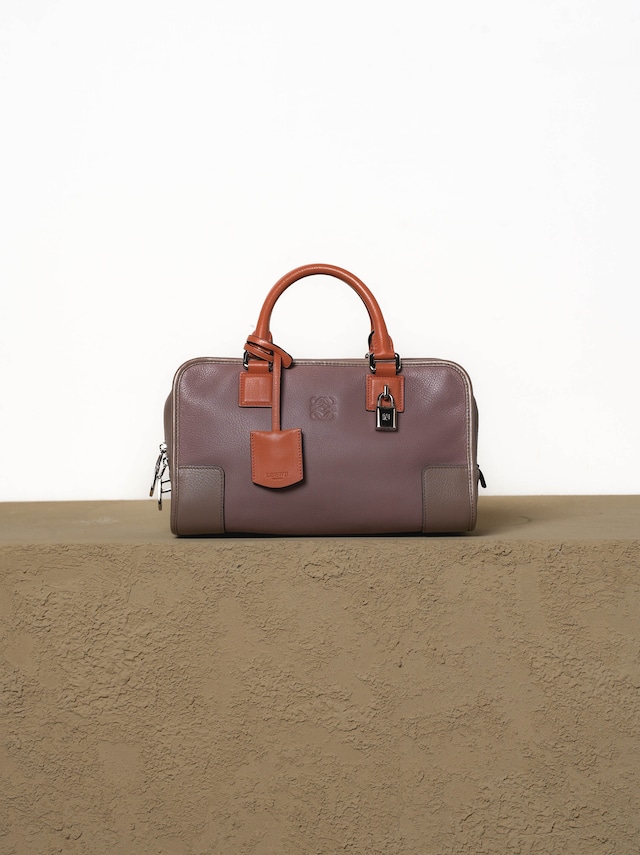 LOEWE ロエベ　アマソナ28 ピンク　シルバー金具　ハンドバッグ